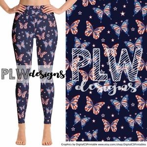 Patriotic Butterfly leggings TC and OS